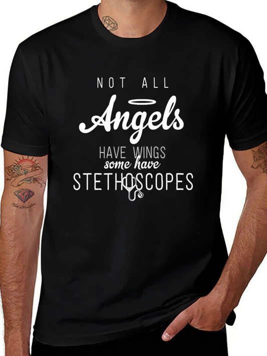 Angels With Stethoscopes Graphic Tee - Medical Hero Shirt