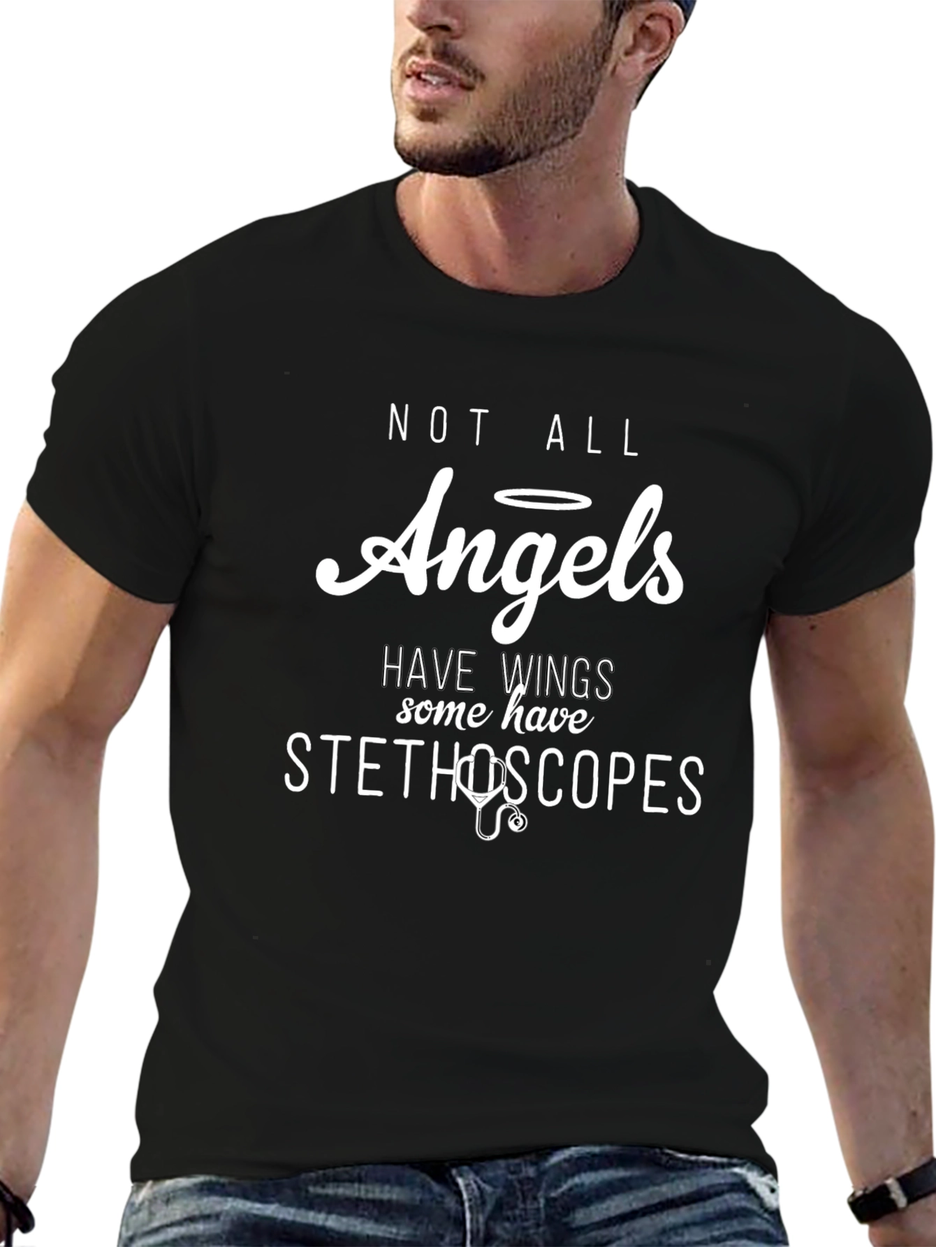 Angels With Stethoscopes Graphic Tee - Medical Hero Shirt