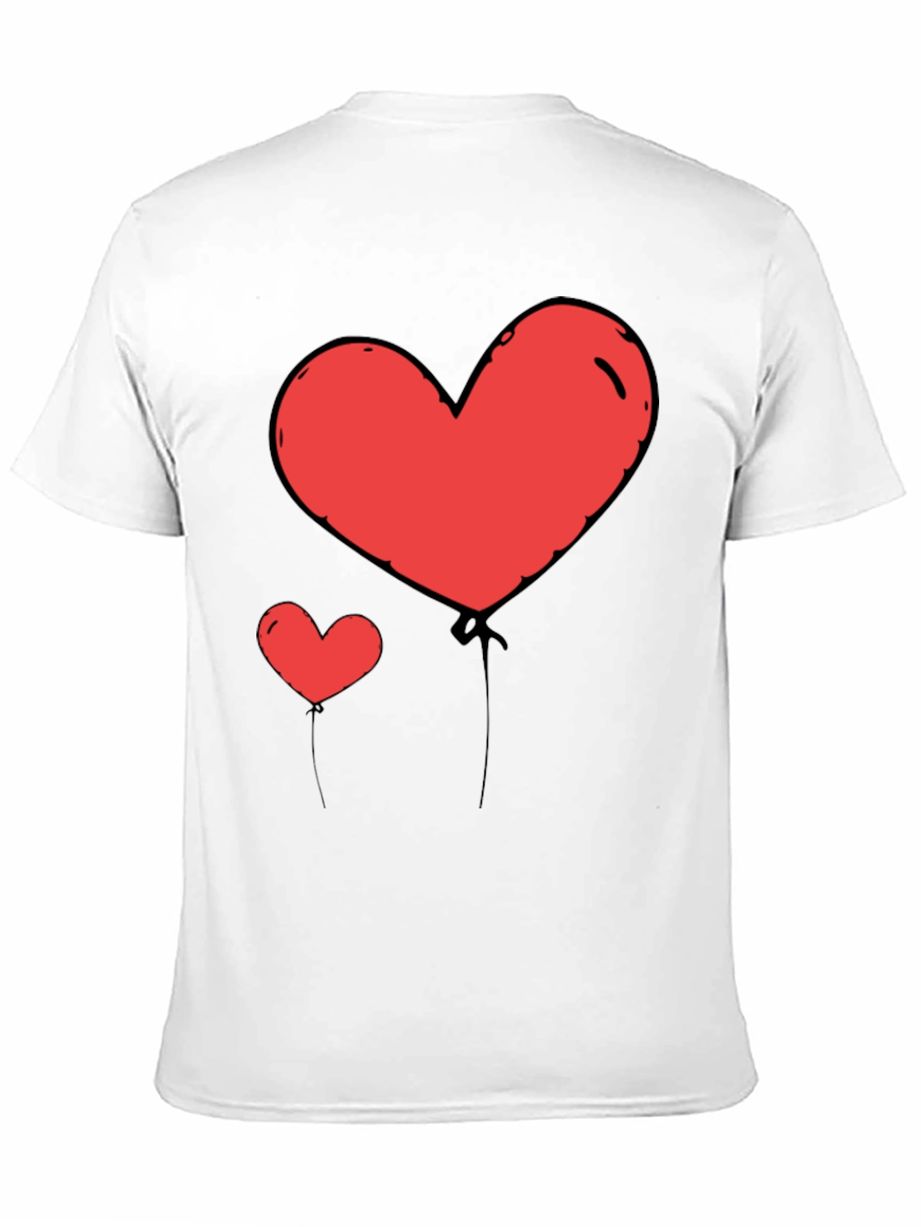 Heart Balloon Graphic Tee - Black Casual Shirt