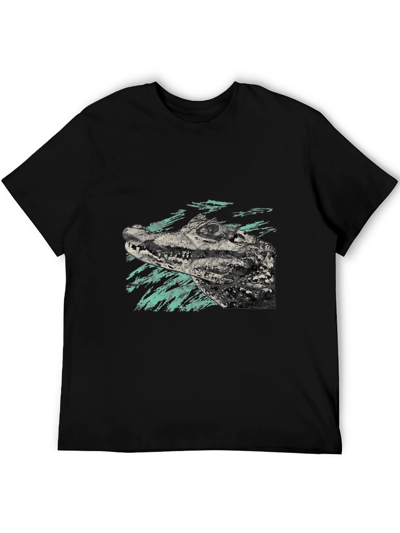 Alligator Graphic Print Black T-Shirt
