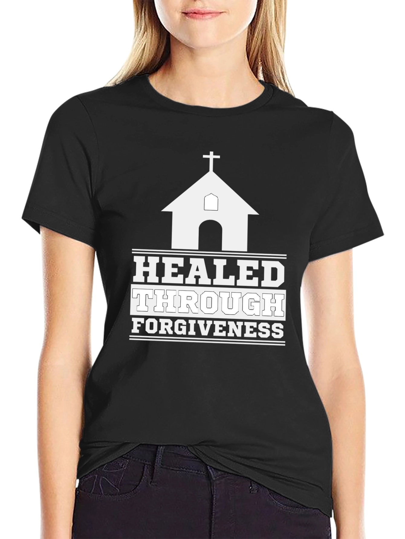 Healed Through Forgiveness Christian Graphic Tee