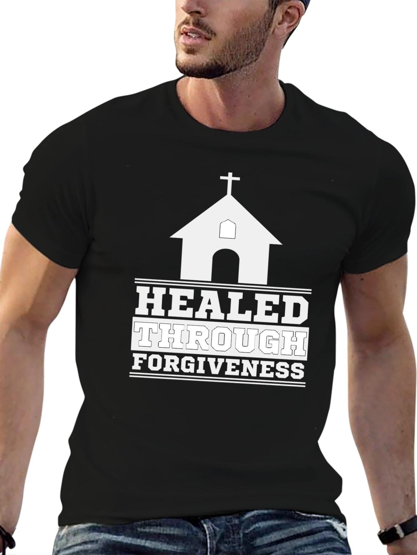 Healed Through Forgiveness Christian Graphic Tee