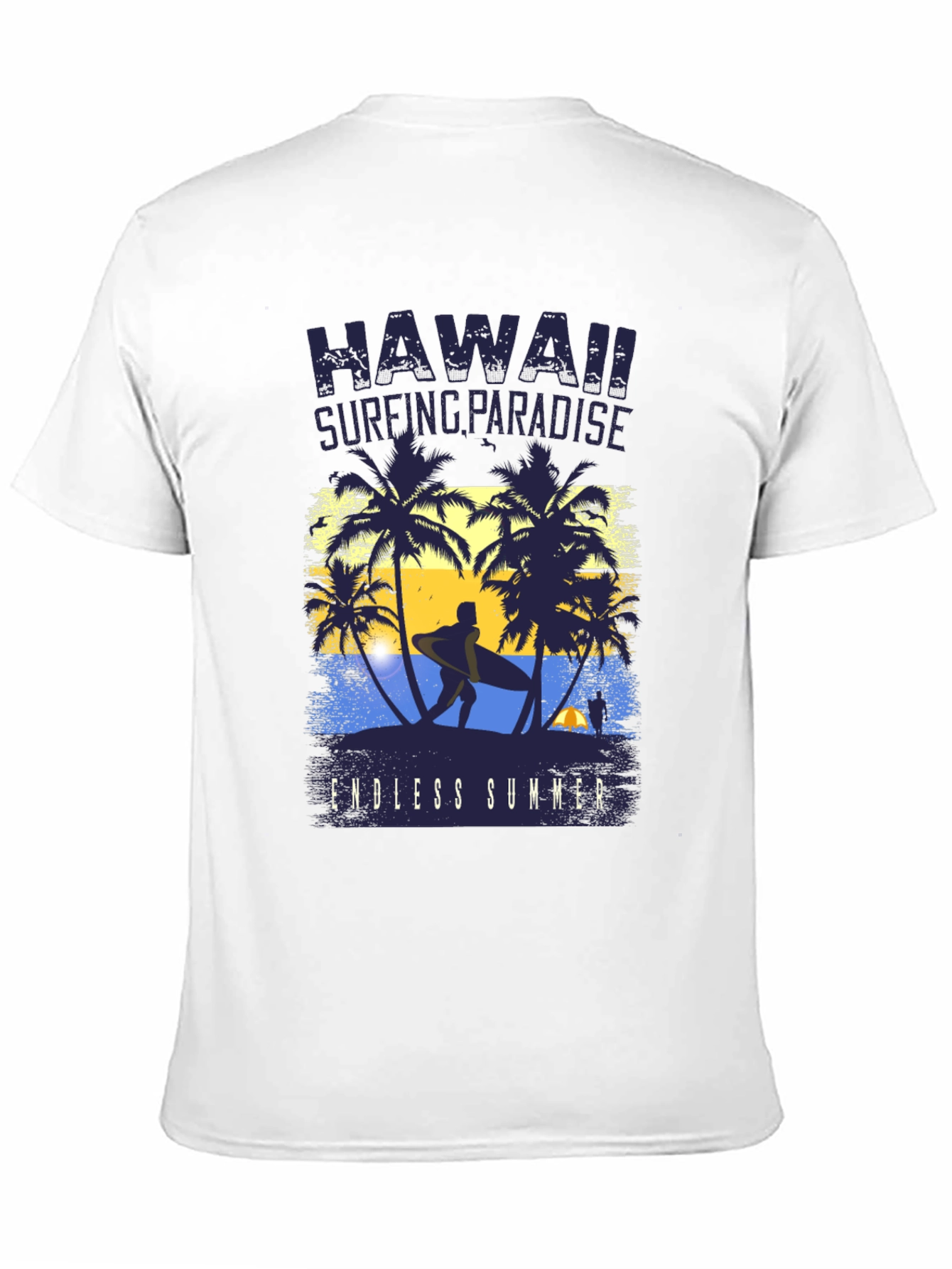 Hawaii Surfing Paradise Black Graphic Tee