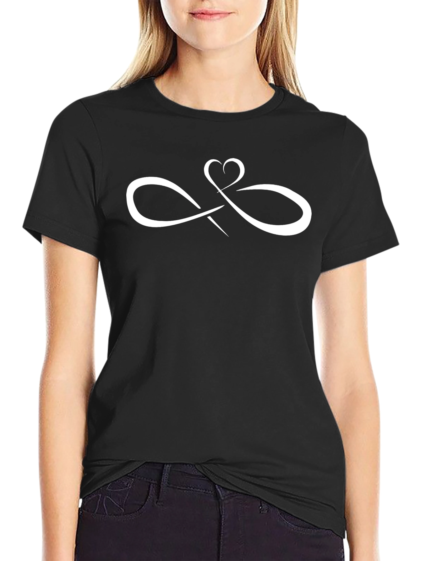 Heart Infinity Graphic Tee - Trendy Casual Top