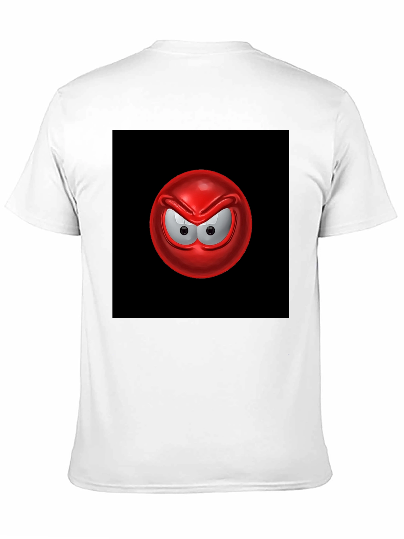 Angry Red Emoji Graphic Tee - Casual Black T-Shirt