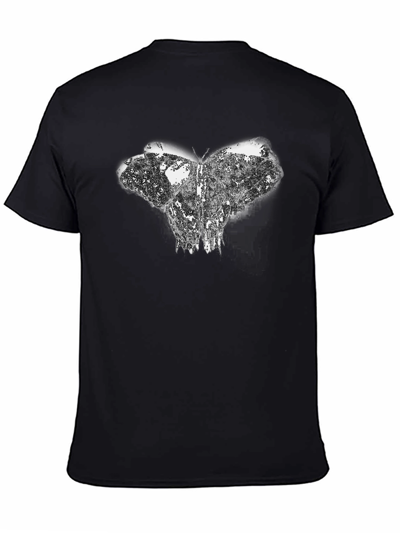 Abstract Butterfly Graphic Black T-Shirt