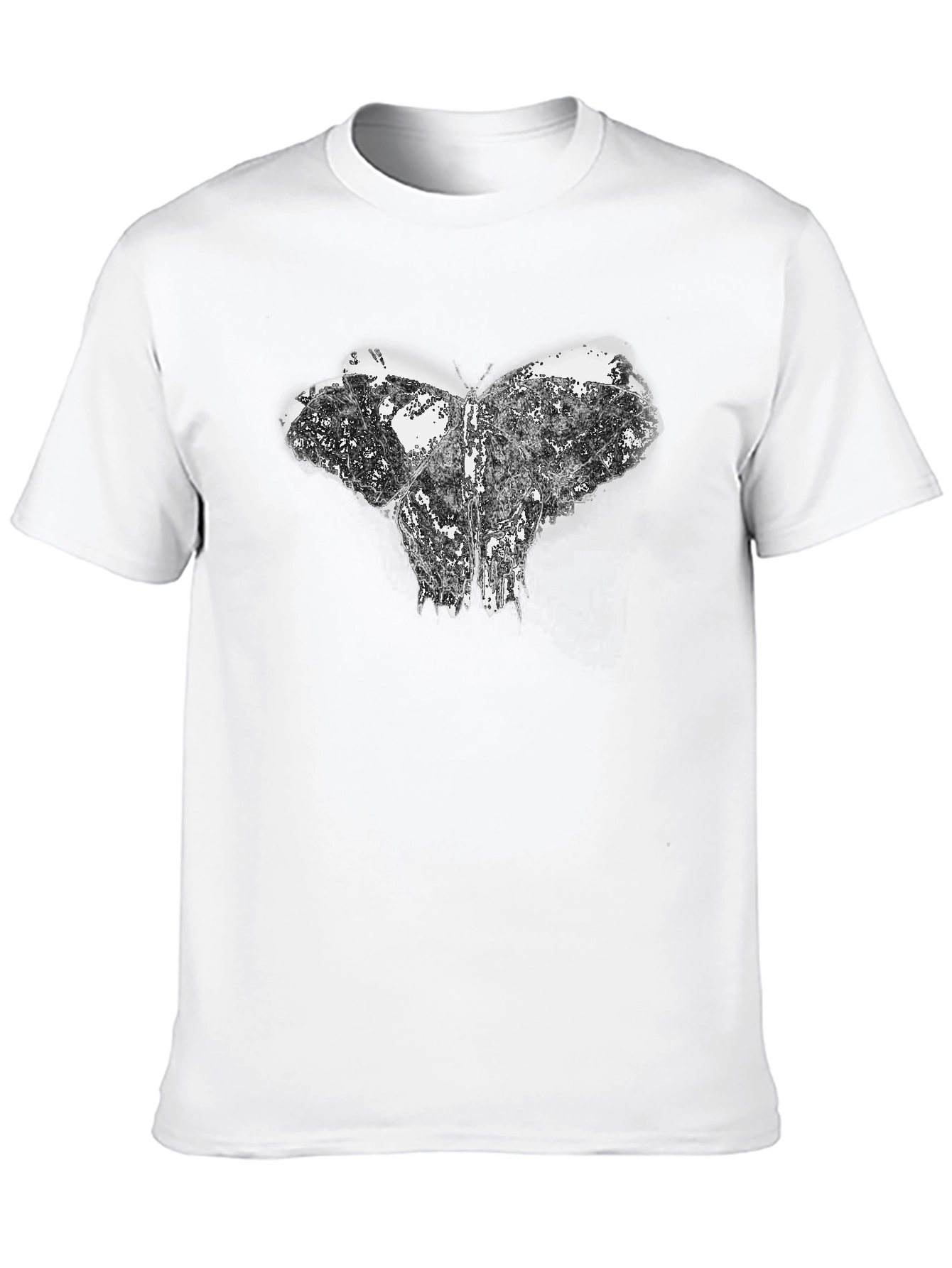 Abstract Butterfly Graphic Black T-Shirt