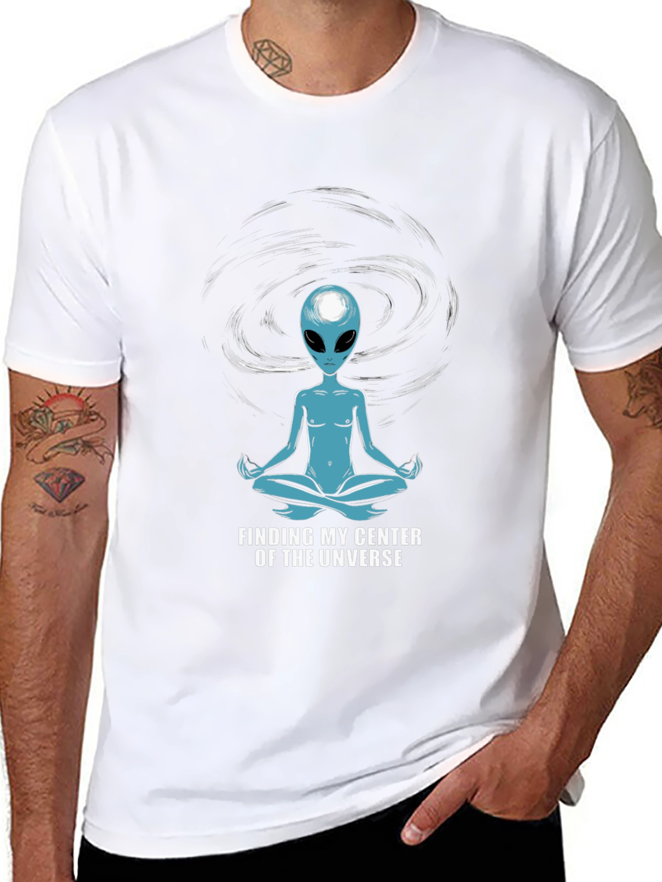 Alien Meditation T-Shirt - Find Your Center