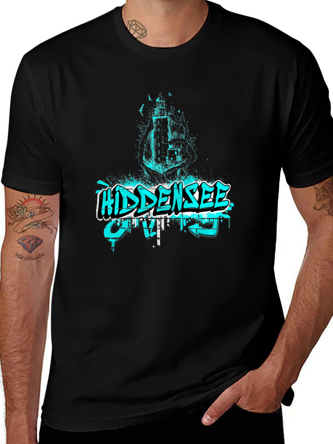 Hidden Sea Lighthouse Graphic T-Shirt