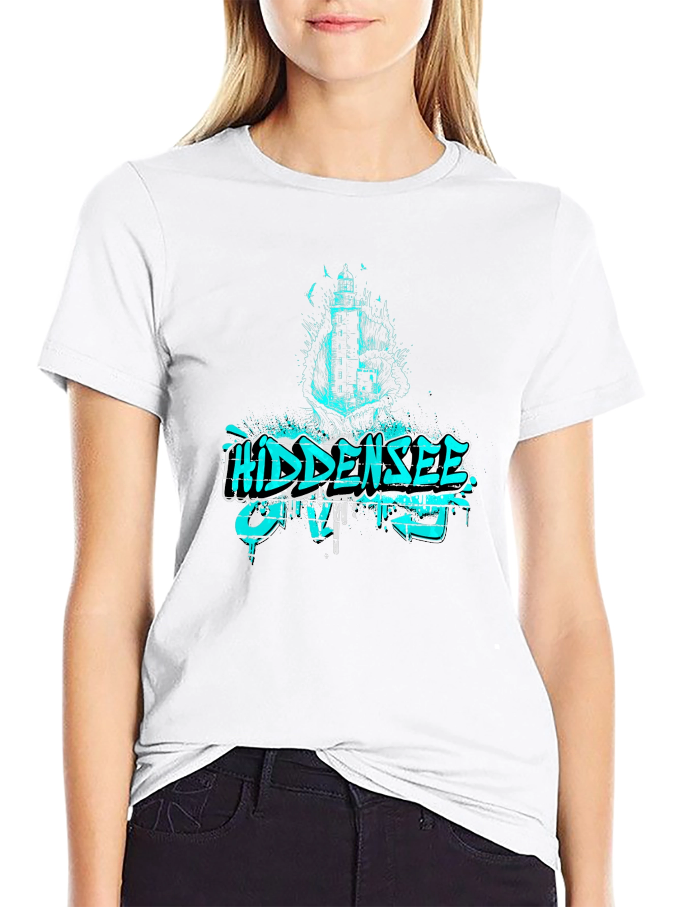 Hidden Sea Lighthouse Graphic T-Shirt