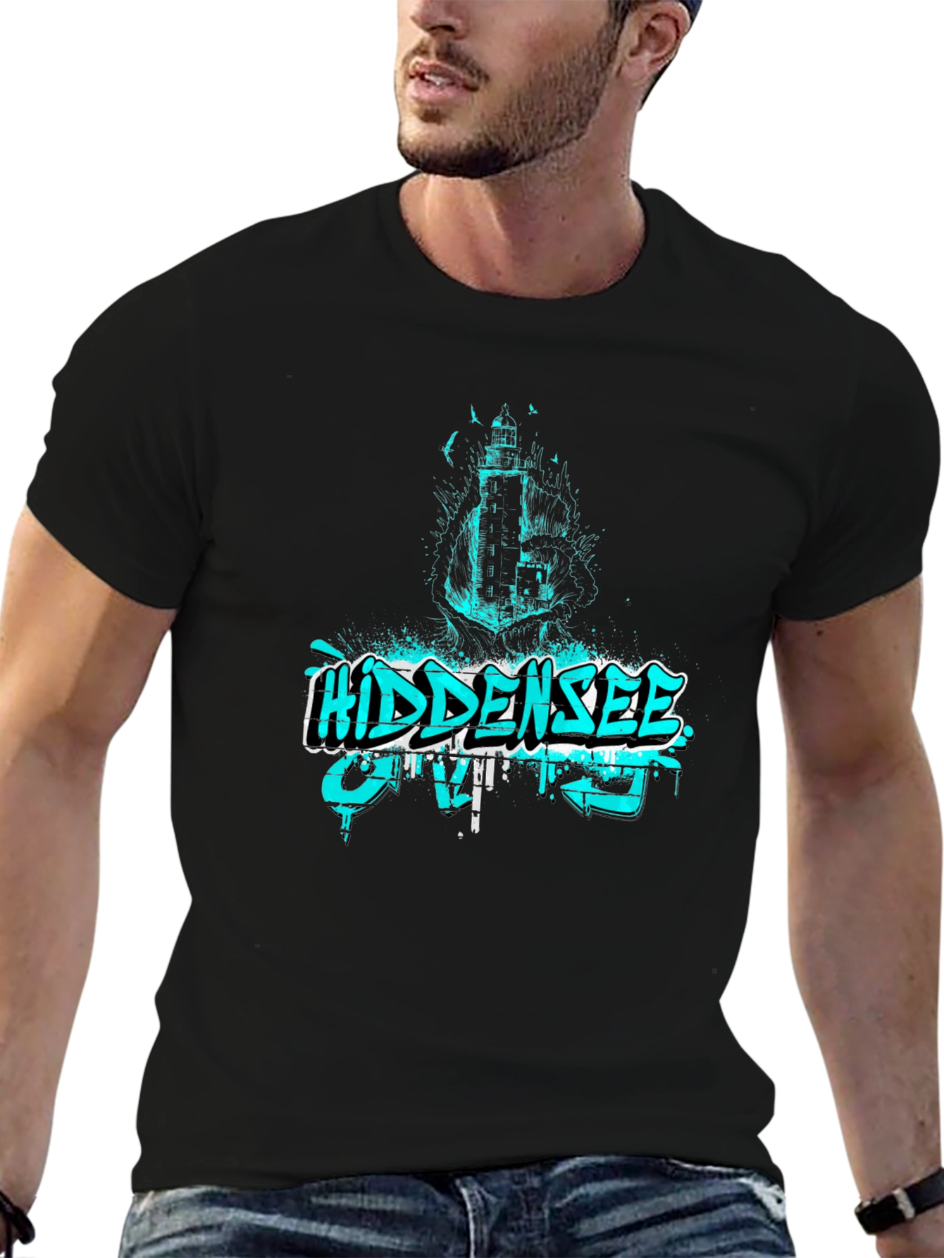 Hidden Sea Lighthouse Graphic T-Shirt