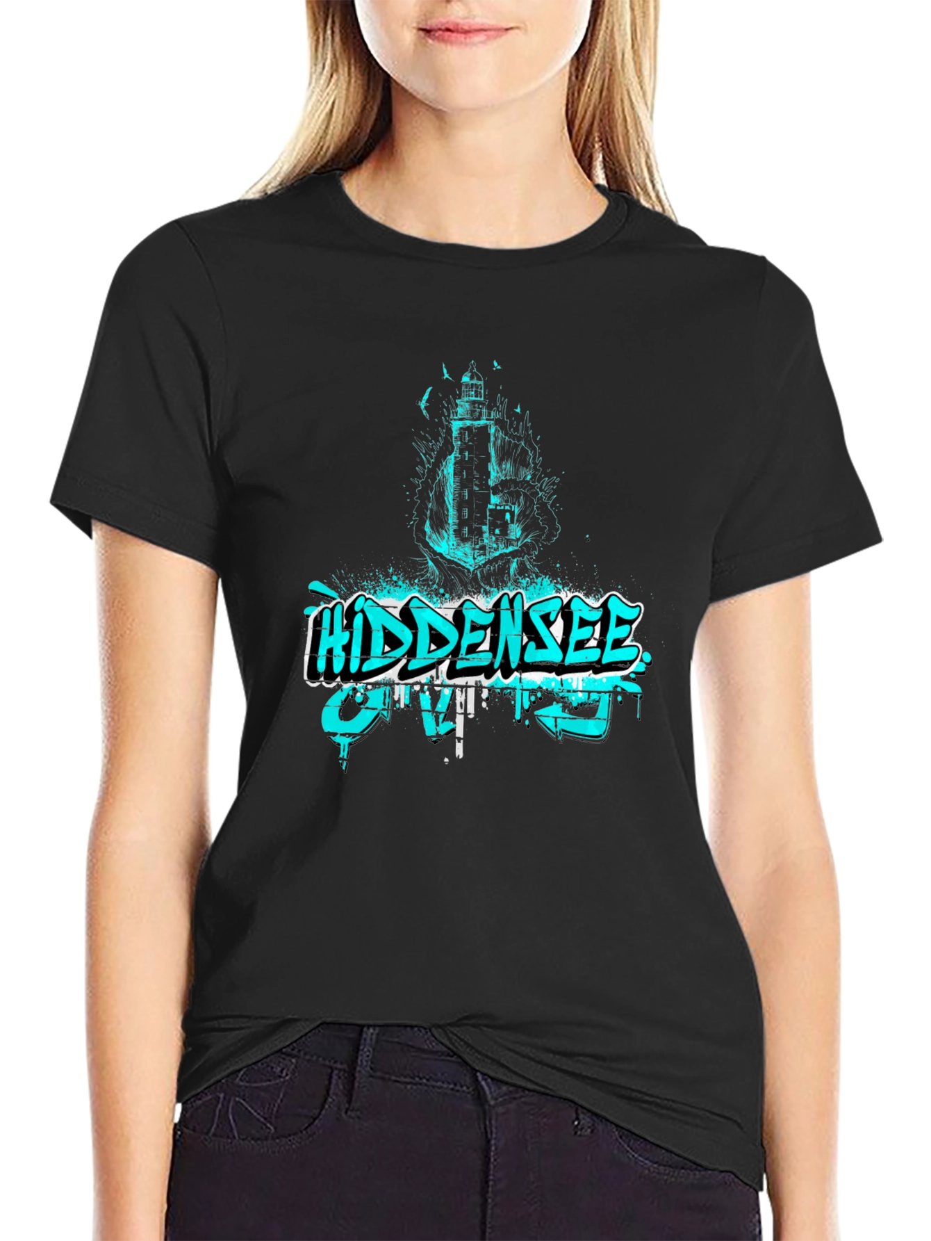Hidden Sea Lighthouse Graphic T-Shirt