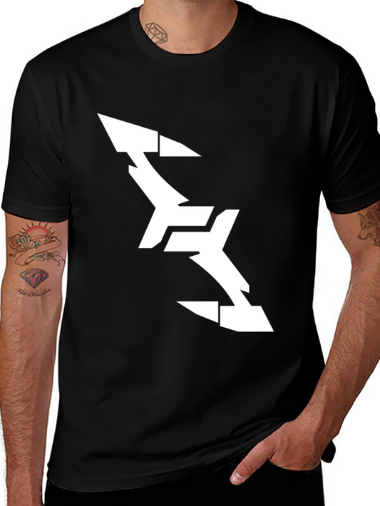 Abstract Arrow Graphic Tee - Modern Black T-Shirt