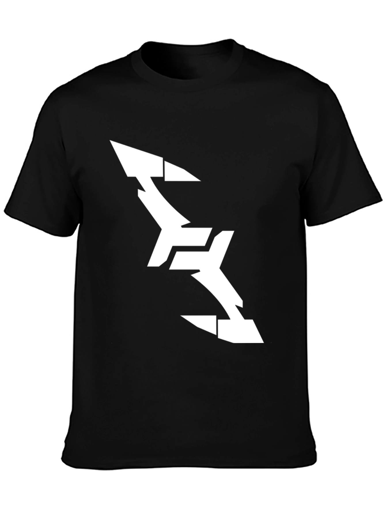Abstract Arrow Graphic Tee - Modern Black T-Shirt