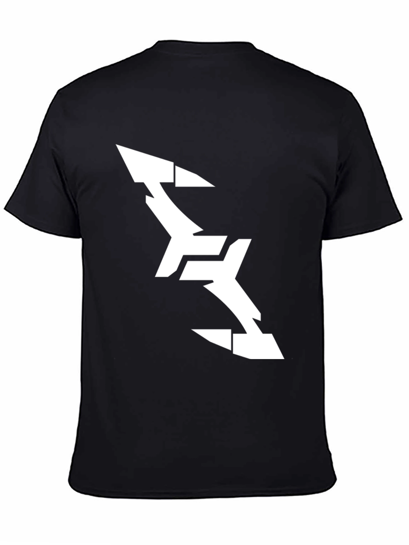 Abstract Arrow Graphic Tee - Modern Black T-Shirt