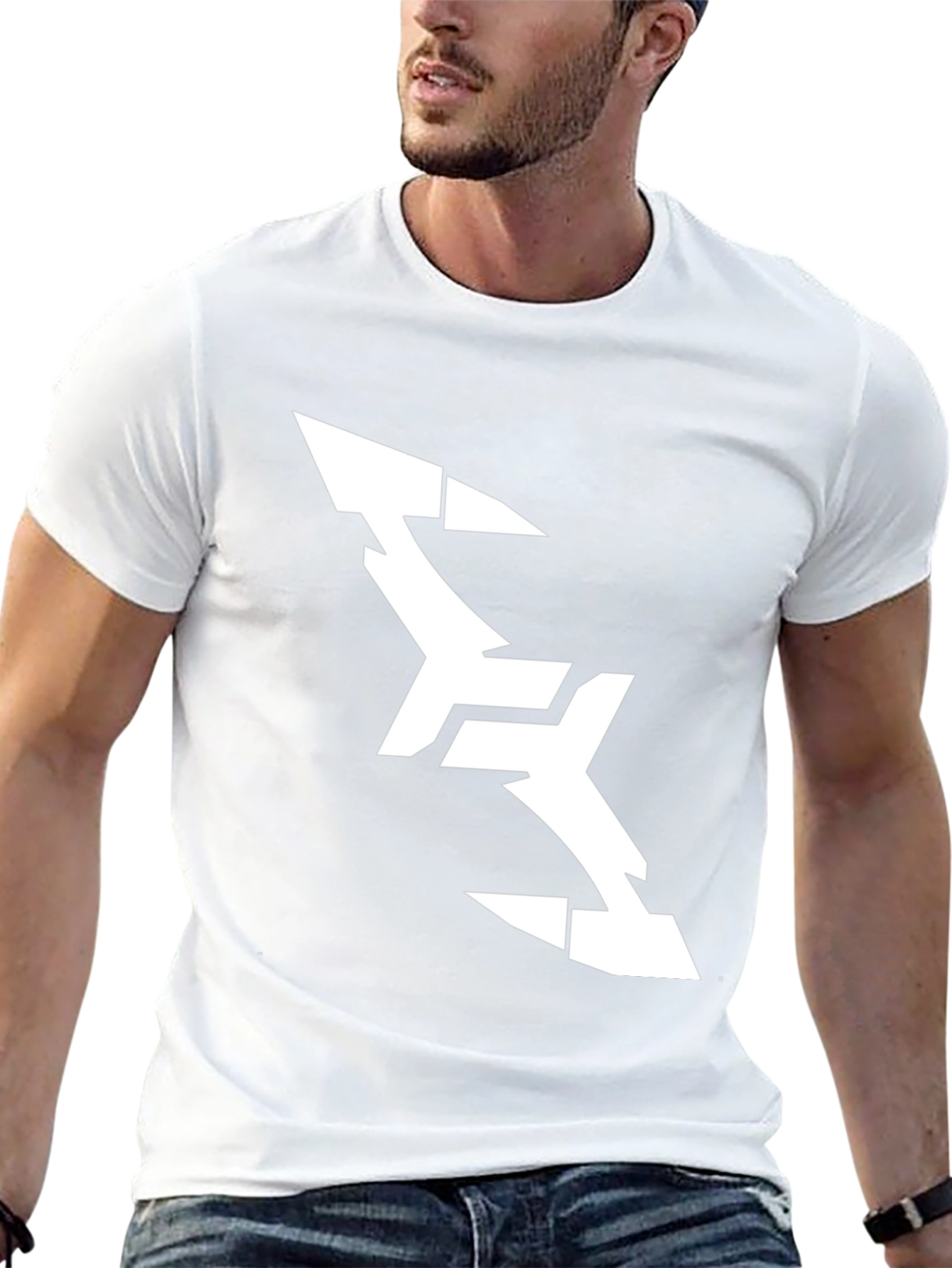 Abstract Arrow Graphic Tee - Modern Black T-Shirt