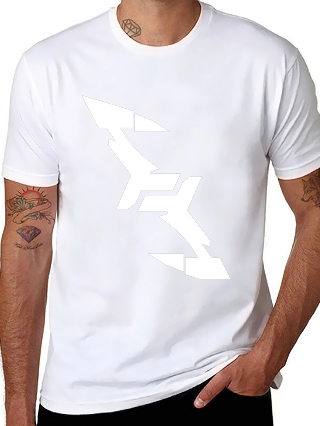 Abstract Arrow Graphic Tee - Modern Black T-Shirt