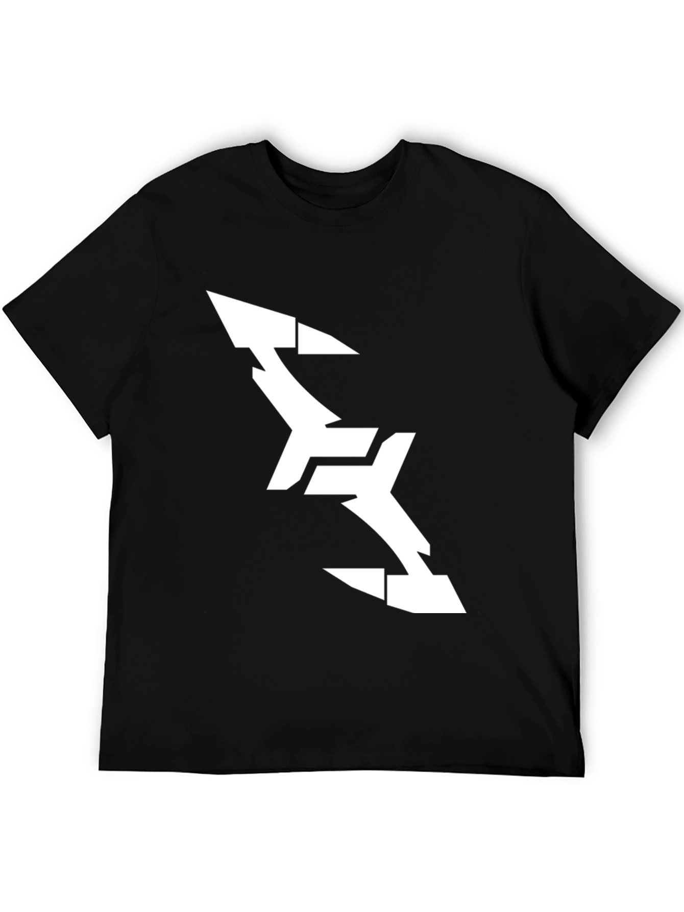 Abstract Arrow Graphic Tee - Modern Black T-Shirt