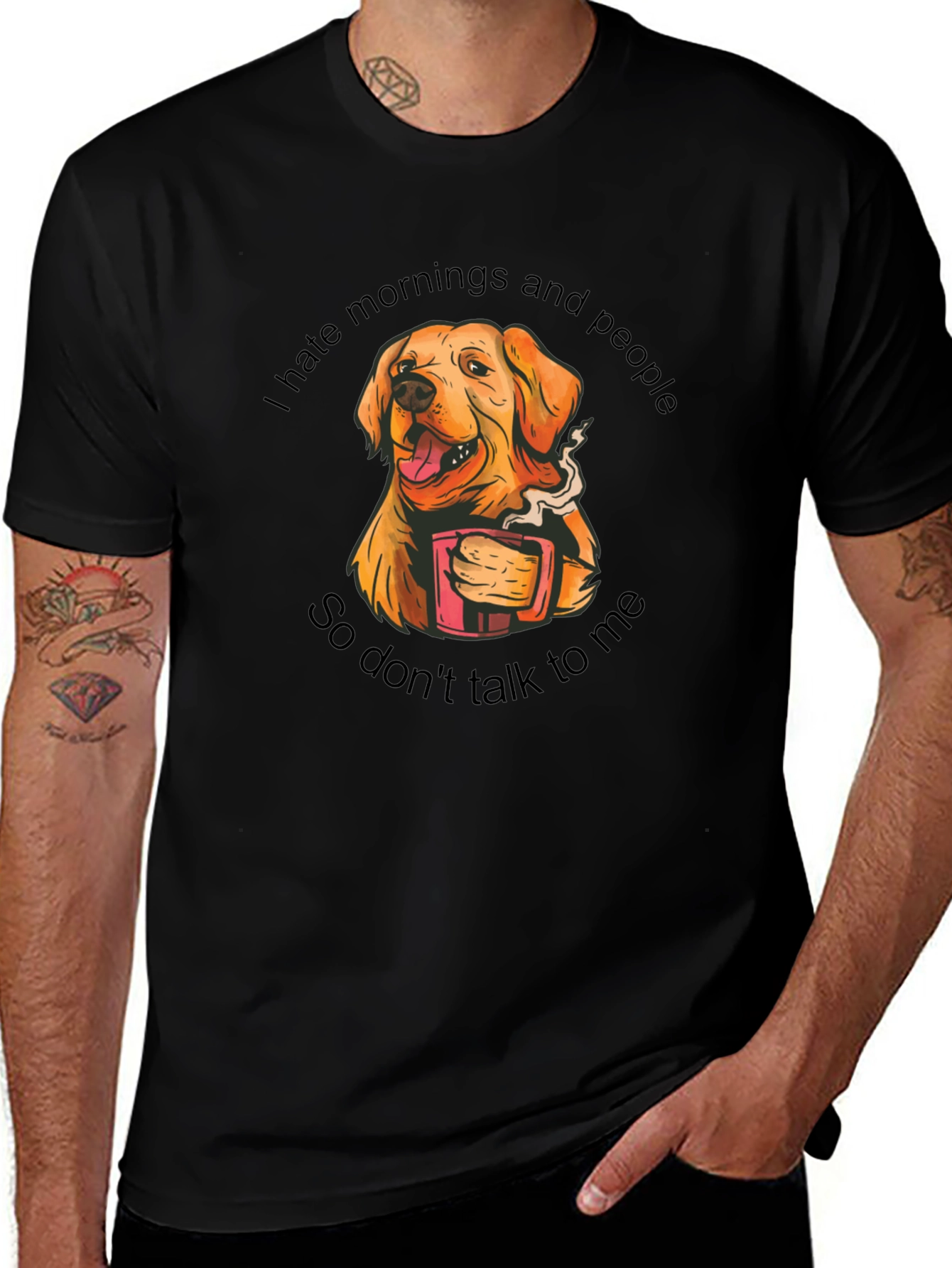 I Hate Mornings Dog Graphic Tee