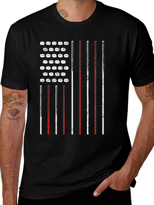 American Flag Hockey Puck Patriotic T-Shirt