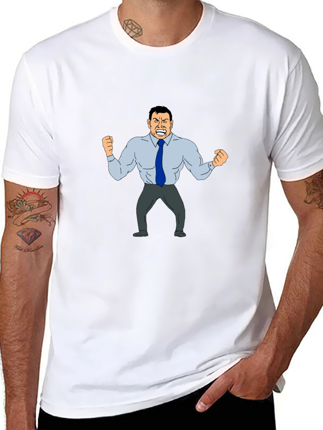 Angry Boss Cartoon Graphic T-Shirt