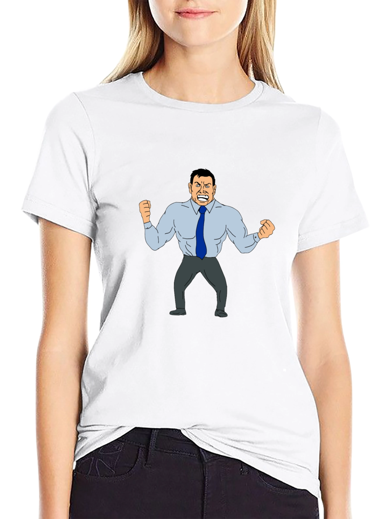 Angry Boss Cartoon Graphic T-Shirt