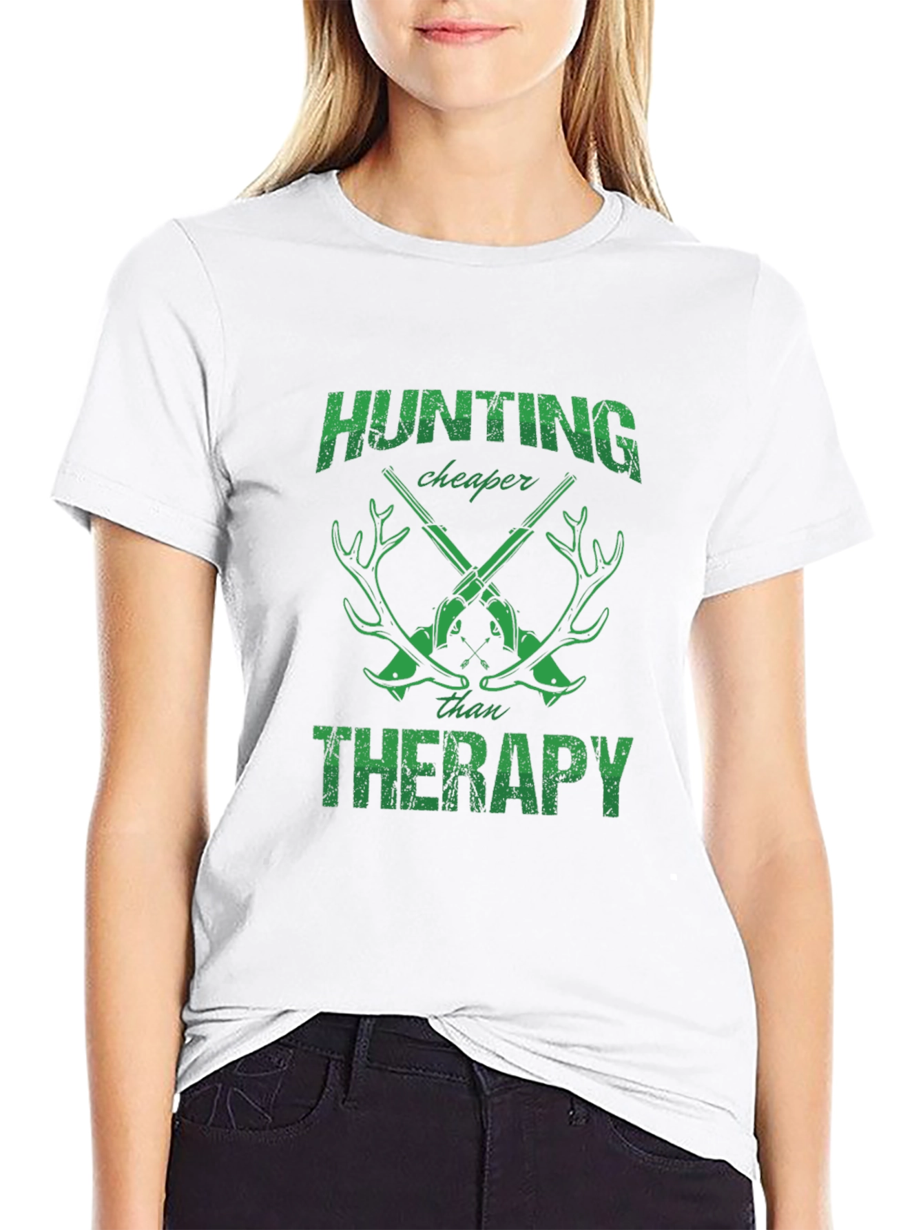 Hunting Cheaper Than Therapy Graphic T-Shirt