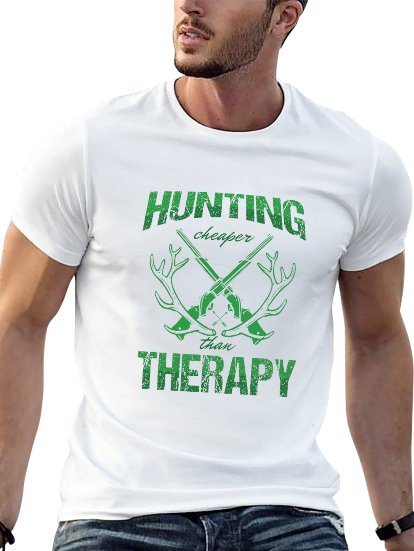 Hunting Cheaper Than Therapy Graphic T-Shirt