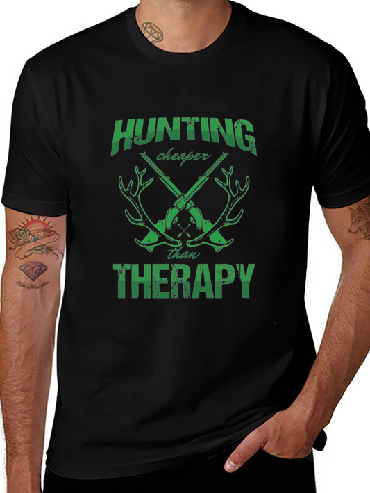 Hunting Cheaper Than Therapy Graphic T-Shirt