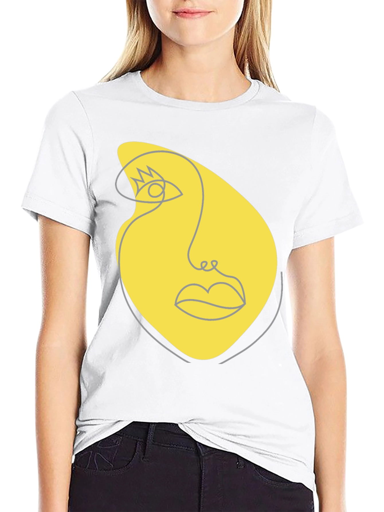 Abstract Face Graphic Tee - Modern Art T-Shirt