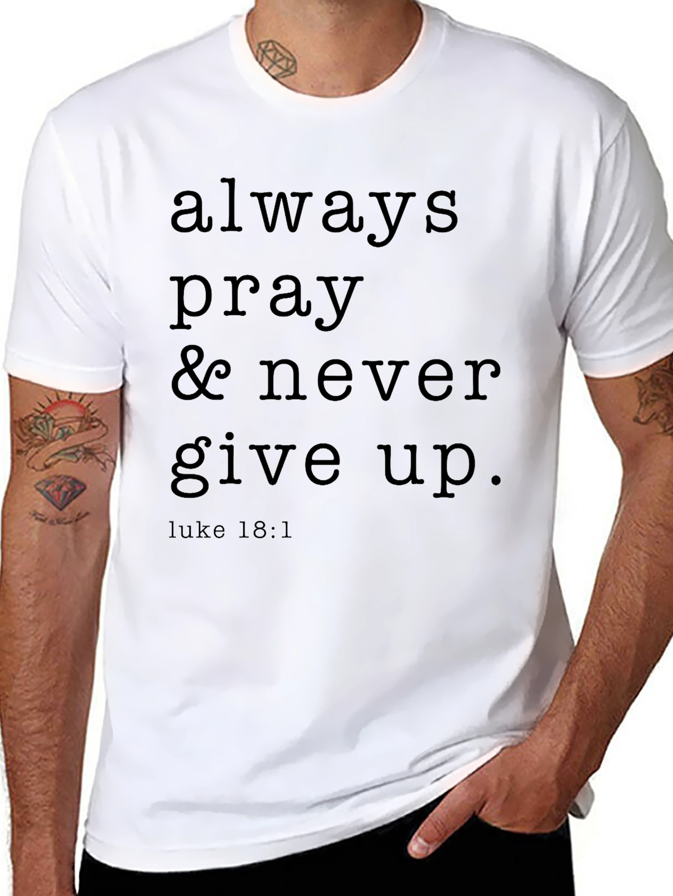 Always Pray Black Graphic Tee