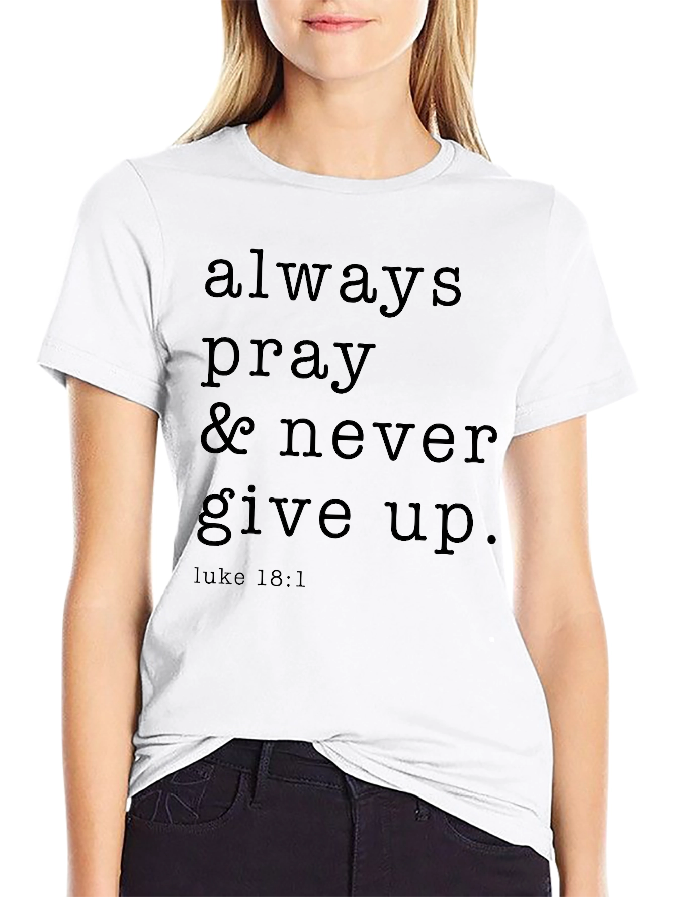 Always Pray Black Graphic Tee