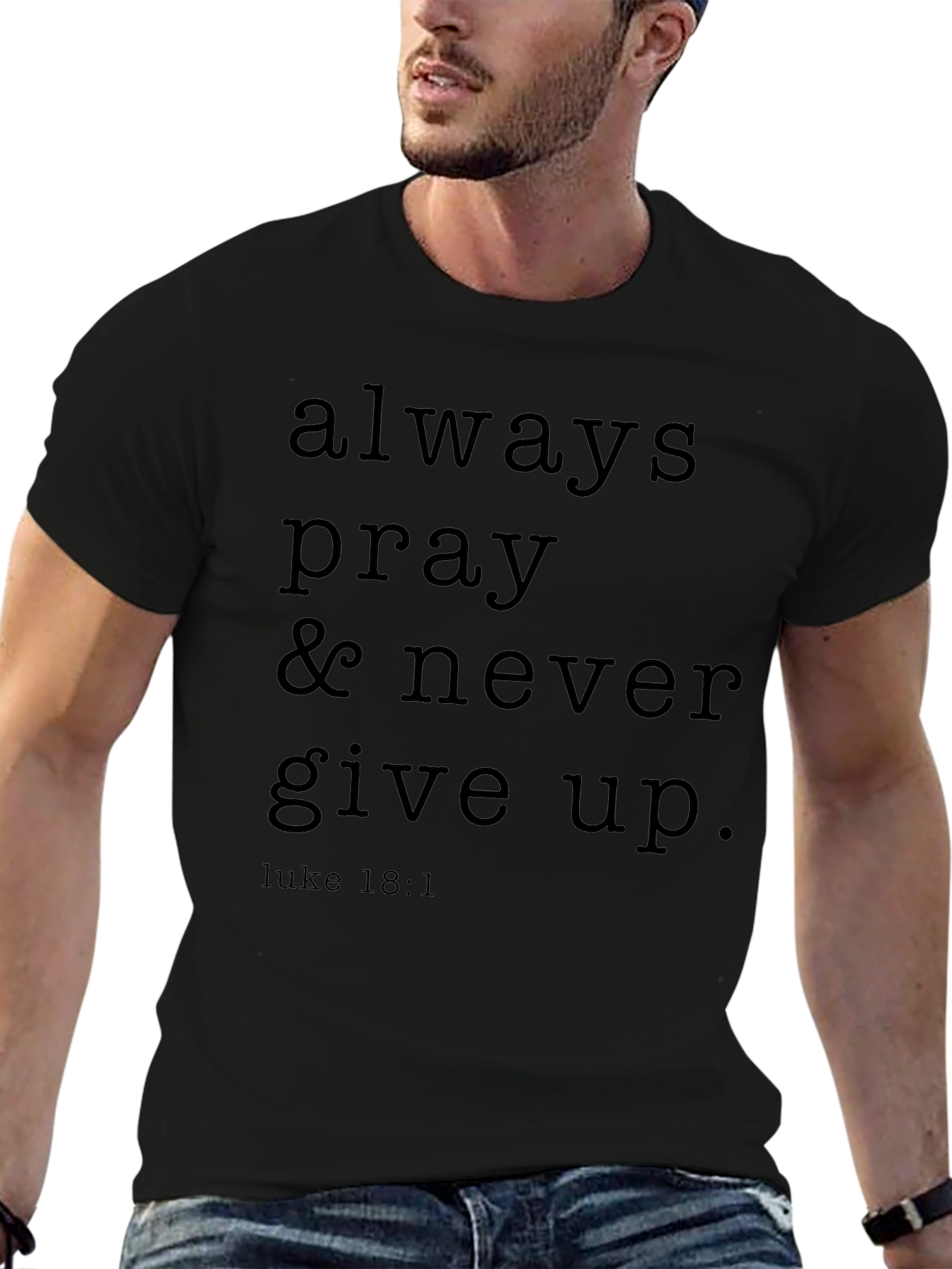 Always Pray Black Graphic Tee