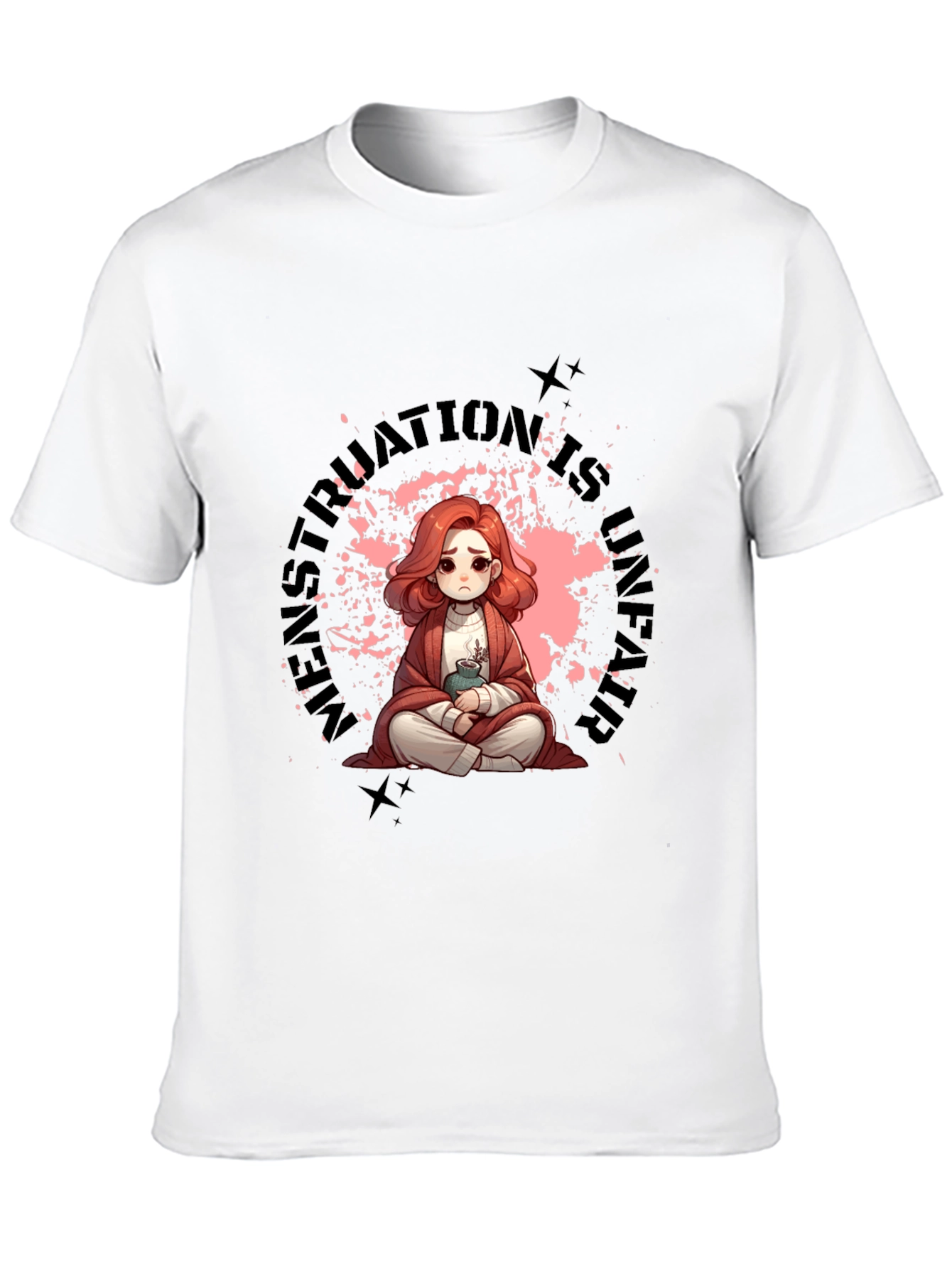 Anime Girl Menstruation is Never Fair T-Shirt