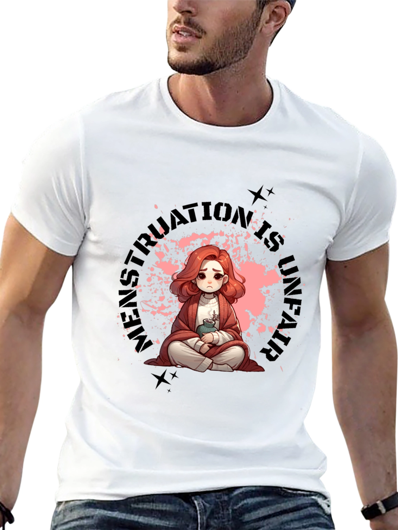 Anime Girl Menstruation is Never Fair T-Shirt