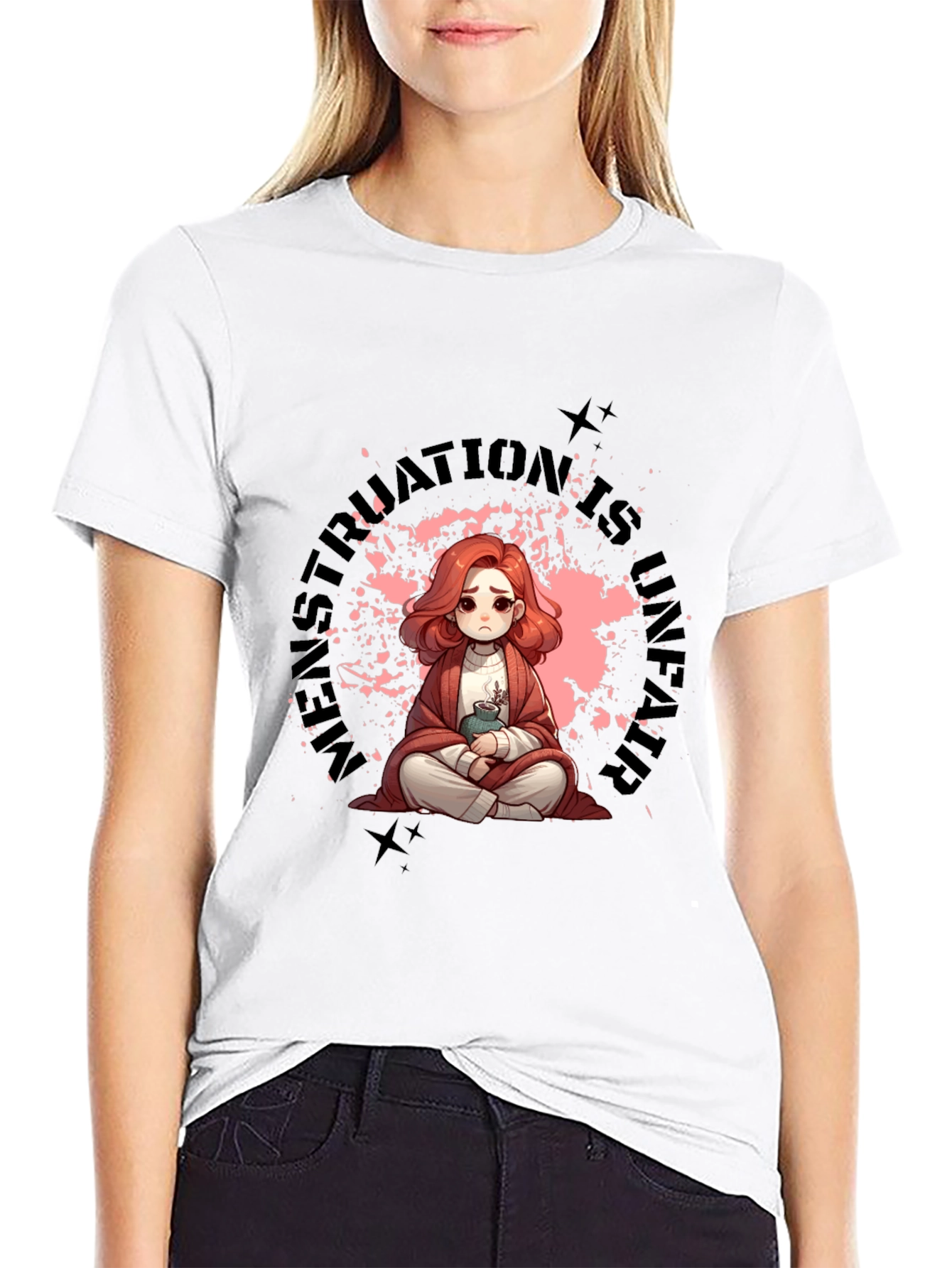 Anime Girl Menstruation is Never Fair T-Shirt