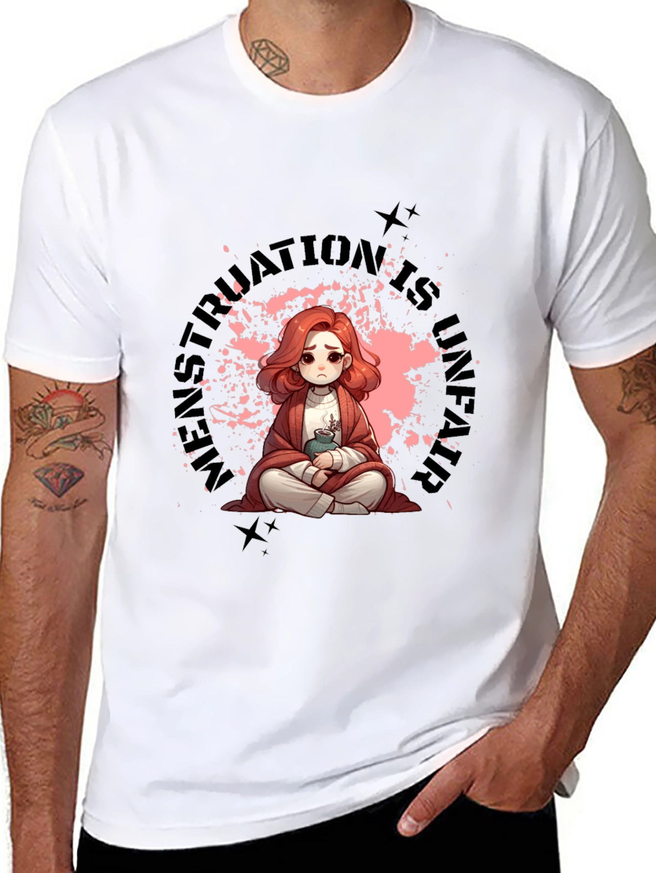 Anime Girl Menstruation is Never Fair T-Shirt