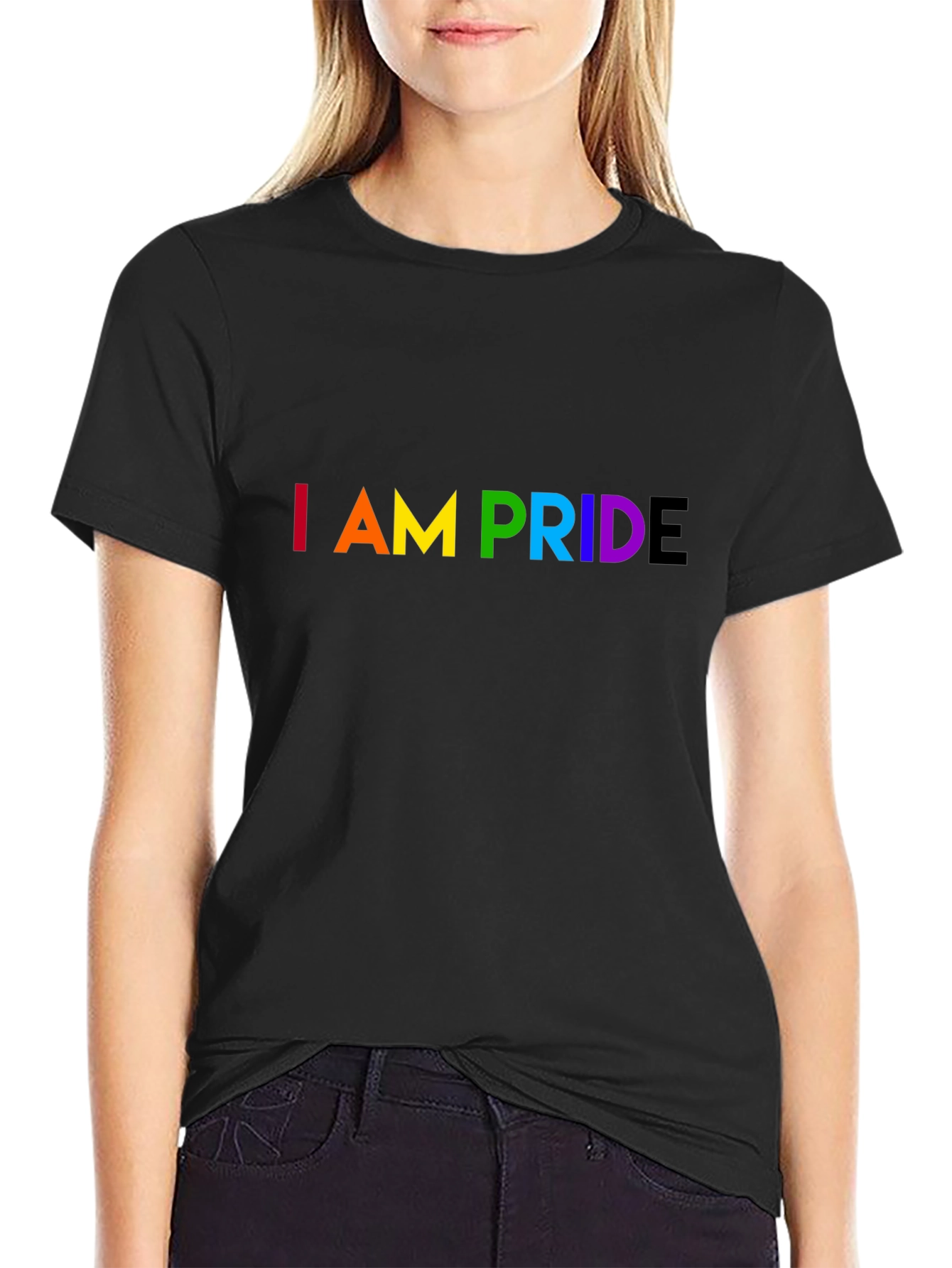I am Pride LGBTQ+ Rainbow Graphic Tee - Black