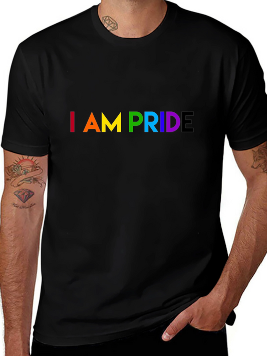 I am Pride LGBTQ+ Rainbow Graphic Tee - Black