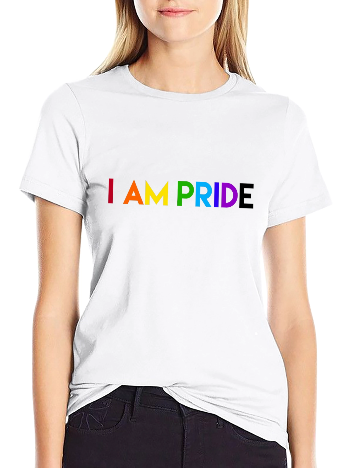 I am Pride LGBTQ+ Rainbow Graphic Tee - Black
