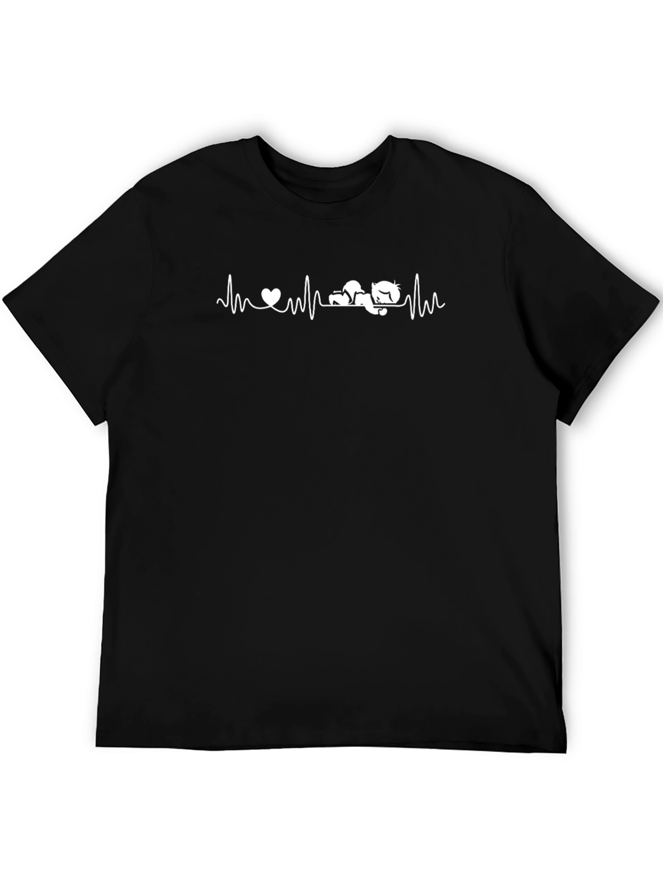 Heartbeat Cat T-Shirt - Soft Cotton Tee