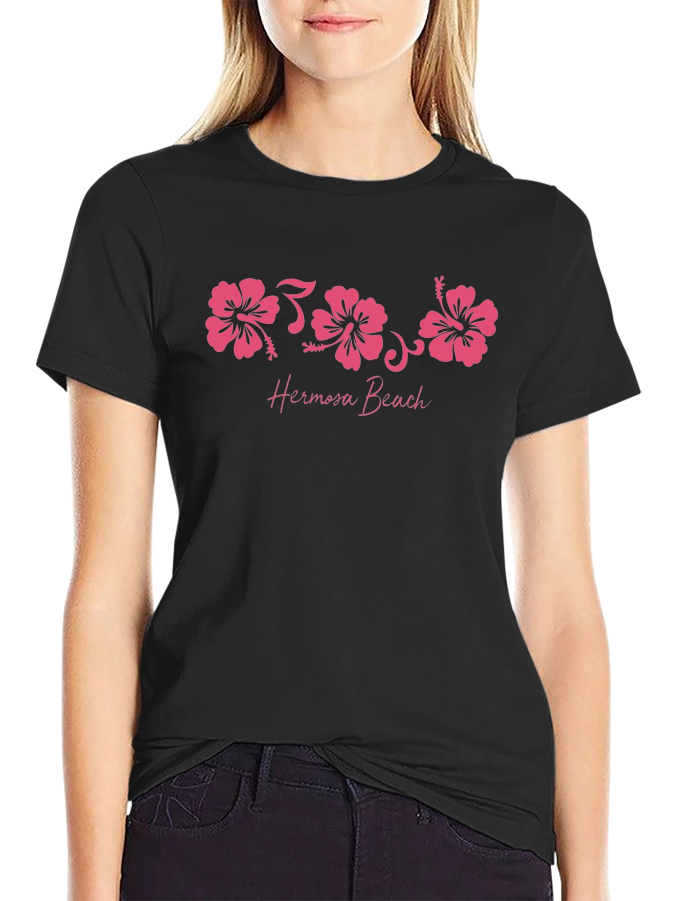 Hermosa Beach Hibiscus Graphic T-Shirt