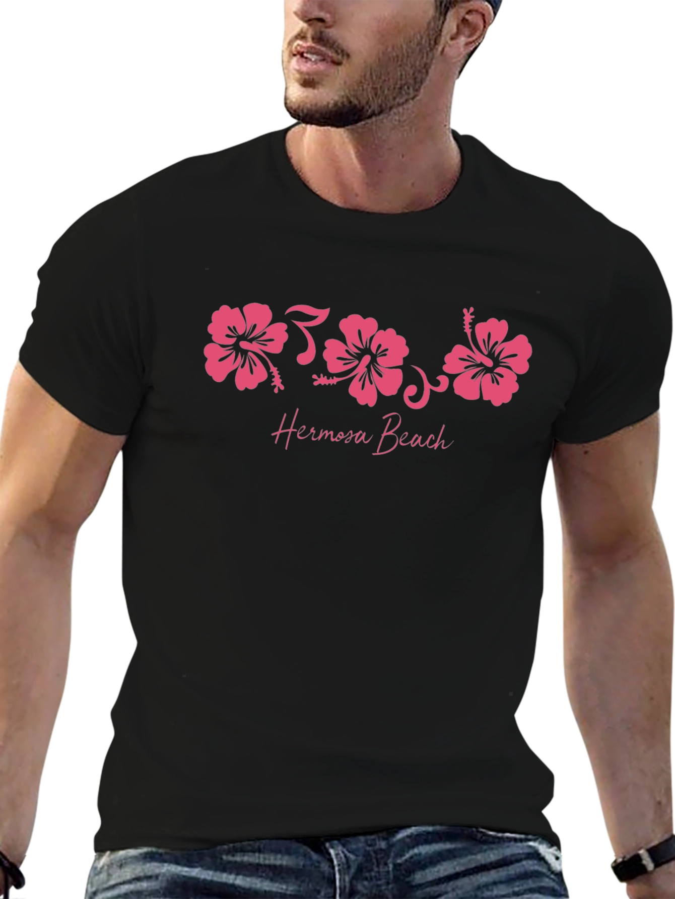 Hermosa Beach Hibiscus Graphic T-Shirt