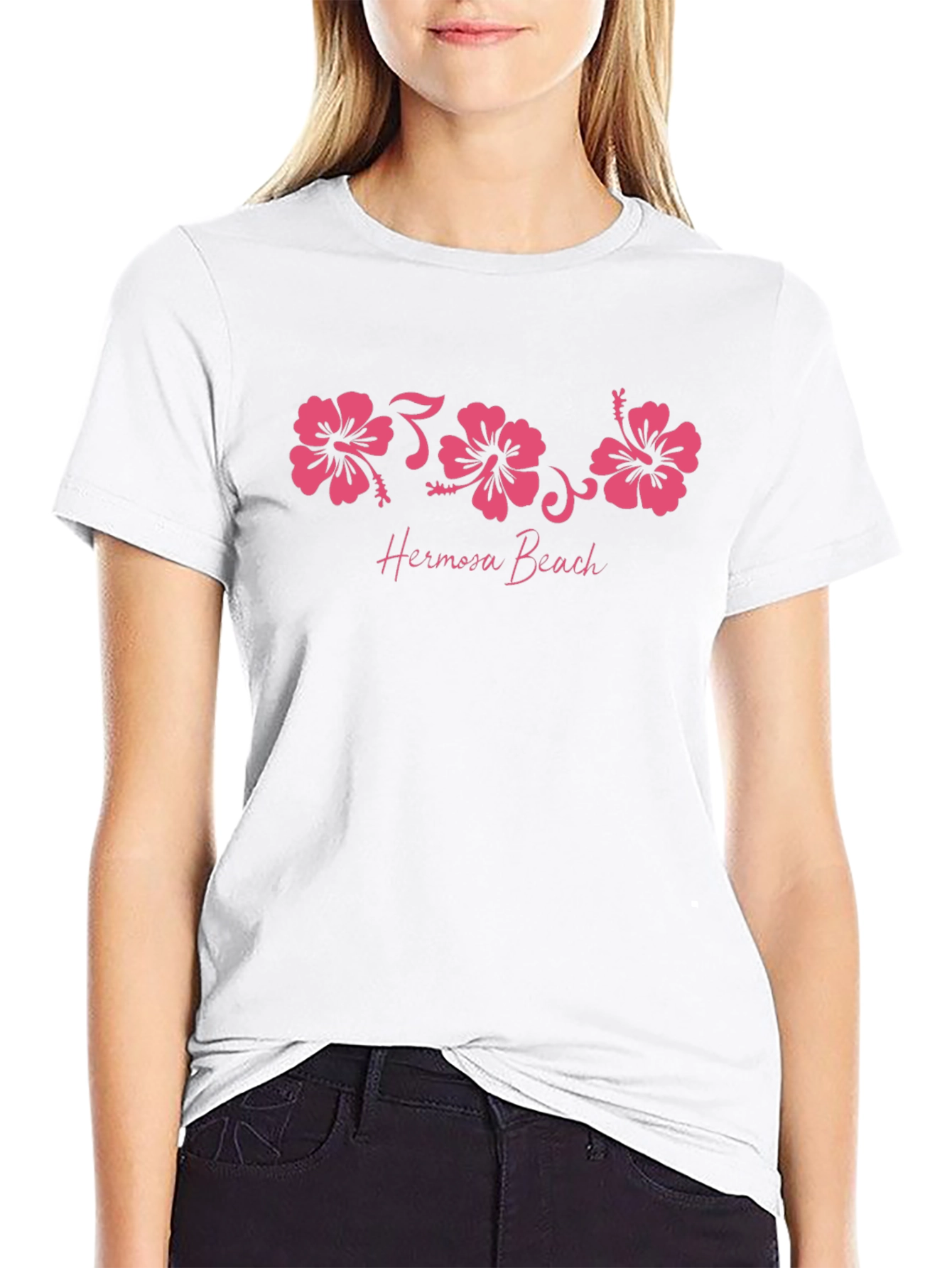 Hermosa Beach Hibiscus Graphic T-Shirt