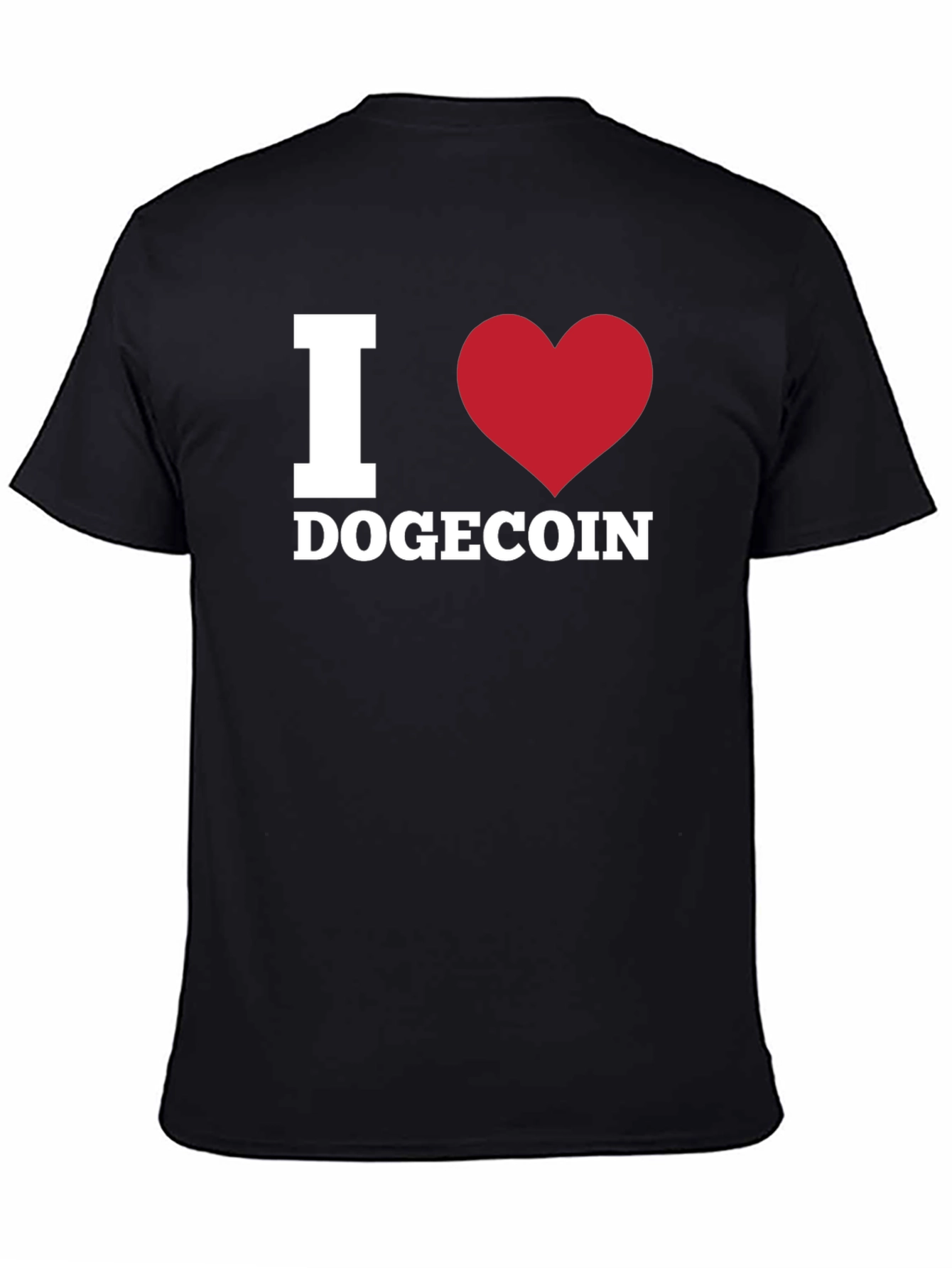 I Heart Dogecoin Black T-Shirt Crypto Fan Apparel