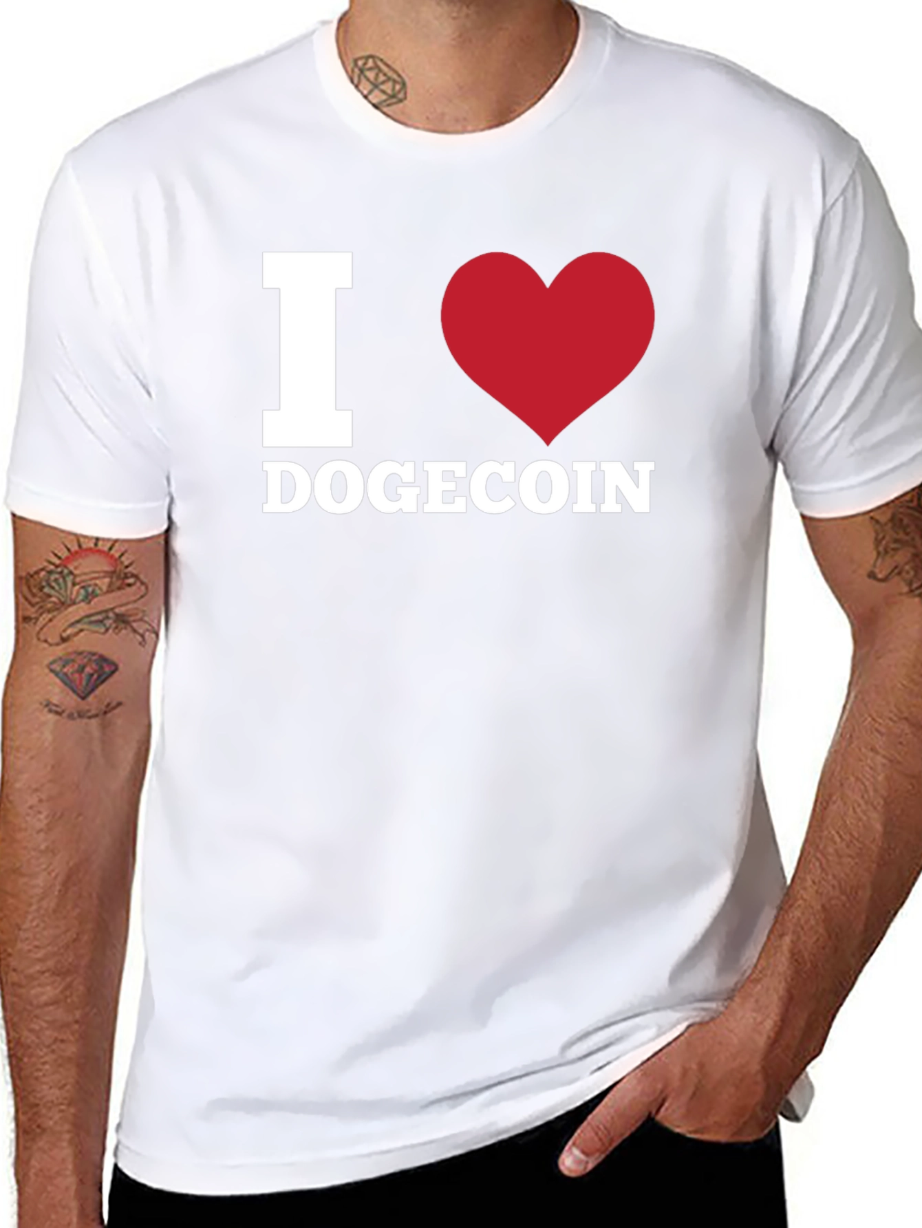 I Heart Dogecoin Black T-Shirt Crypto Fan Apparel