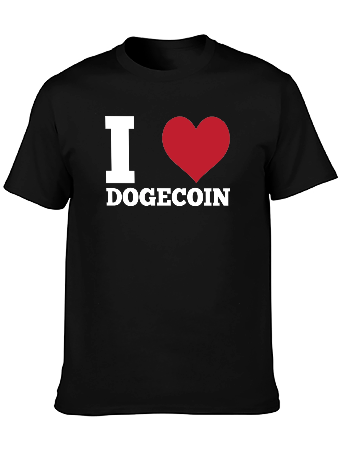 I Heart Dogecoin Black T-Shirt Crypto Fan Apparel