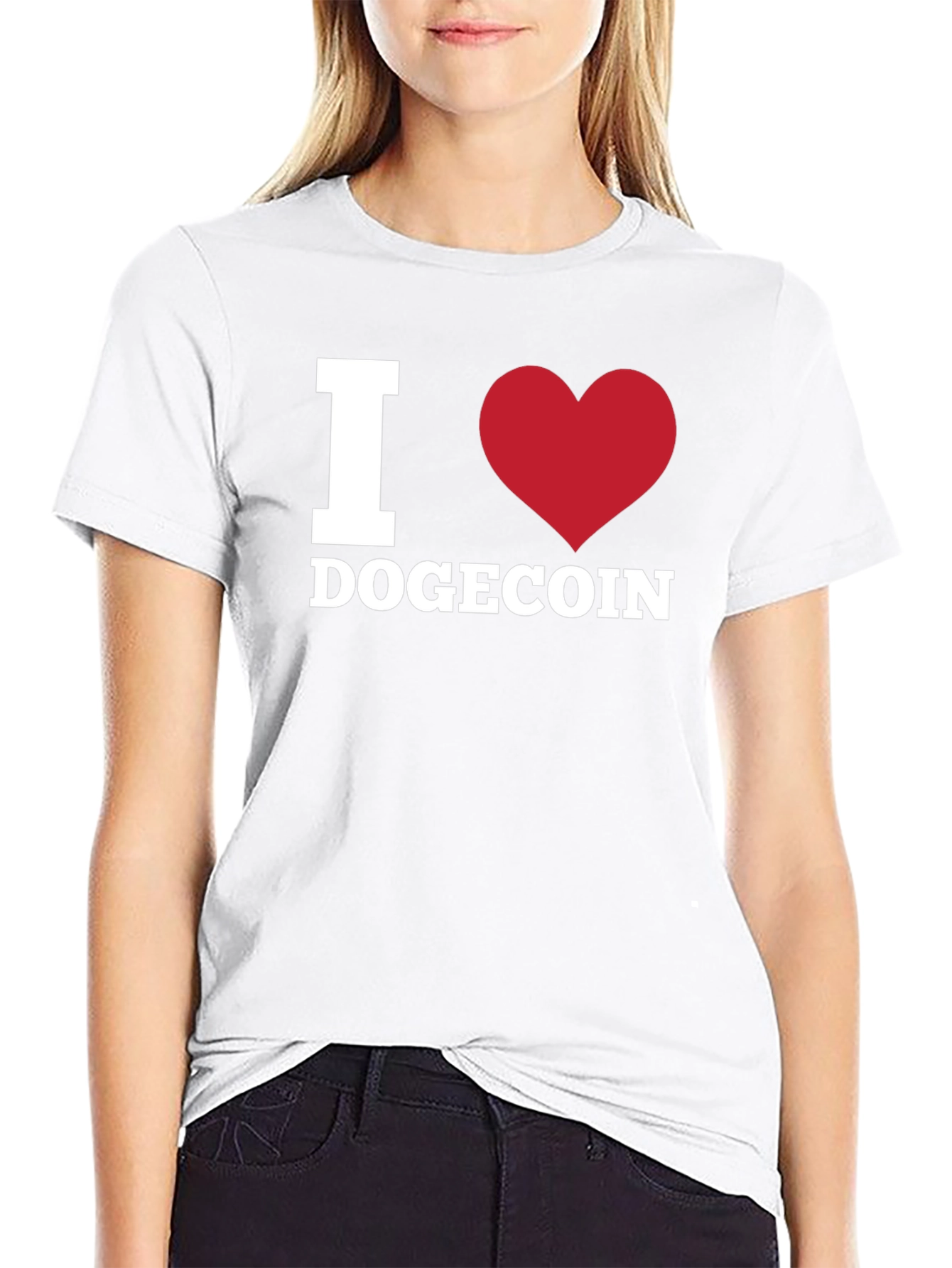 I Heart Dogecoin Black T-Shirt Crypto Fan Apparel