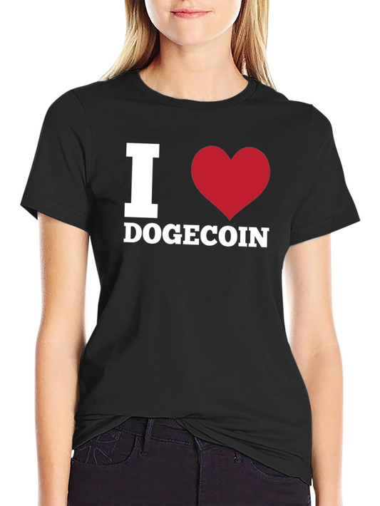 I Heart Dogecoin Black T-Shirt Crypto Fan Apparel