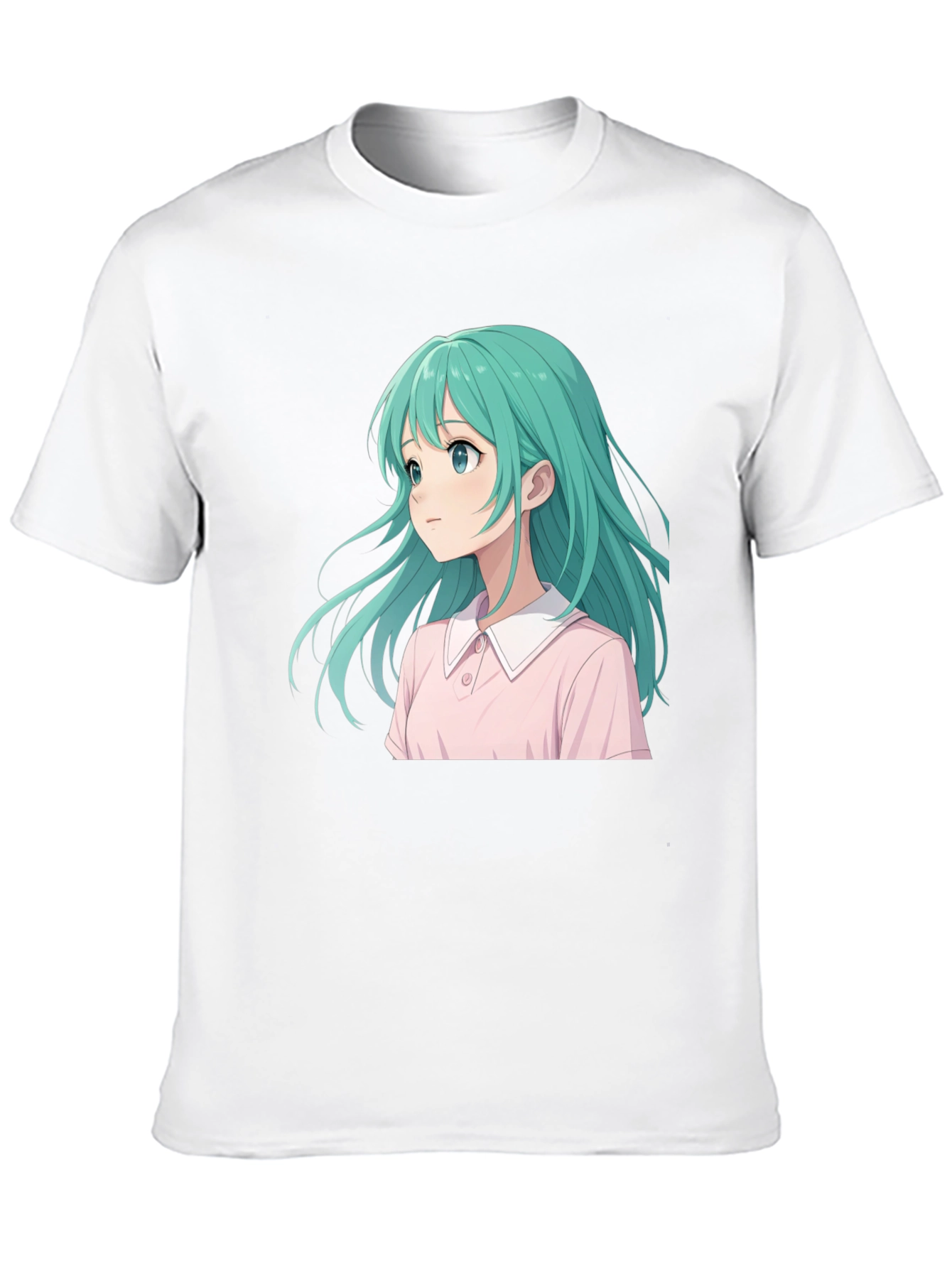 Anime Girl Graphic Tee - Casual Black T-Shirt